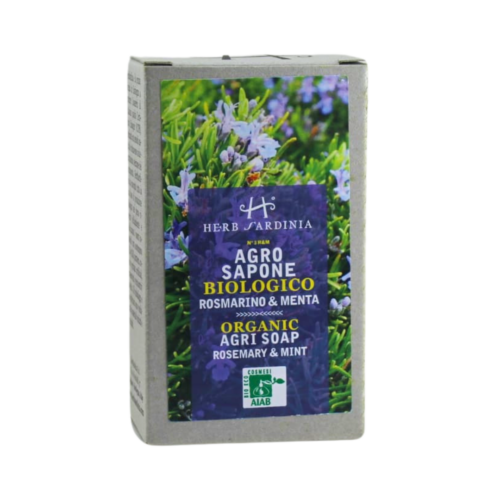 ORGANICZNE MYDŁO W KOSTCE Z ROZMARYNEM I MIĘTĄ, 100G